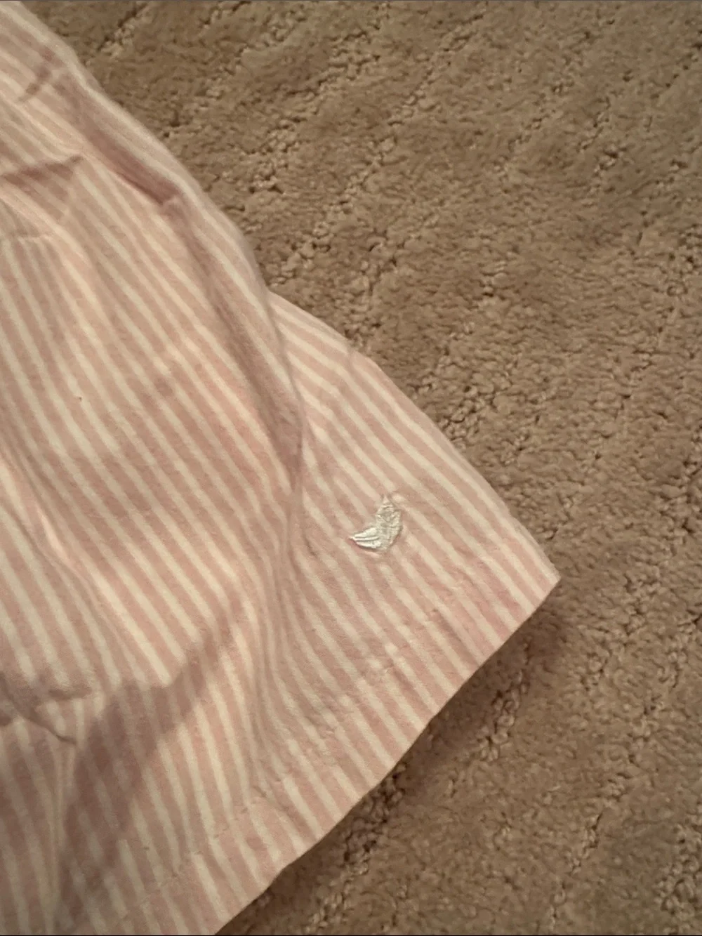 Petite Plume Light Pink Striped Cotton nightgown for Girls